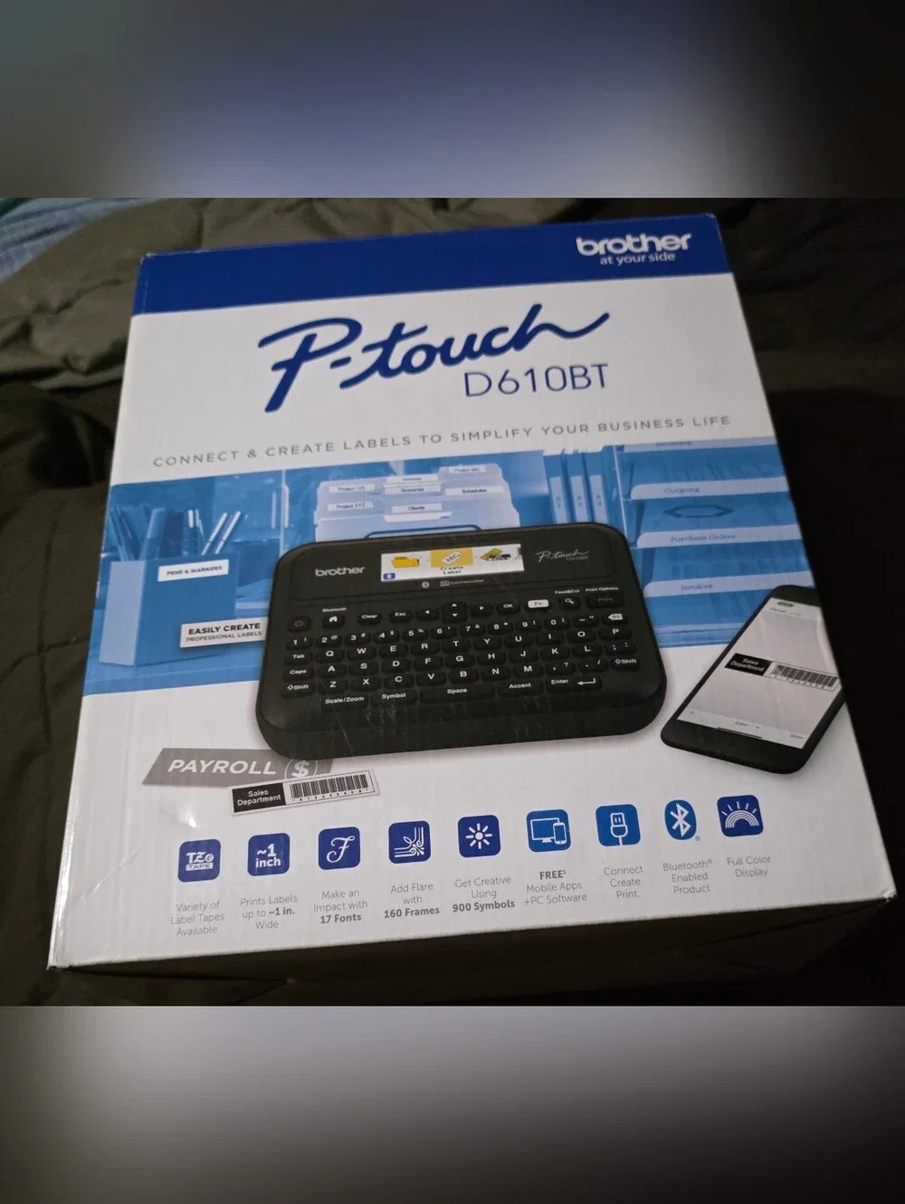 Brother® P-touch PT-D610BT Professional Connected Label Maker W/ Bluetooth. BNIB